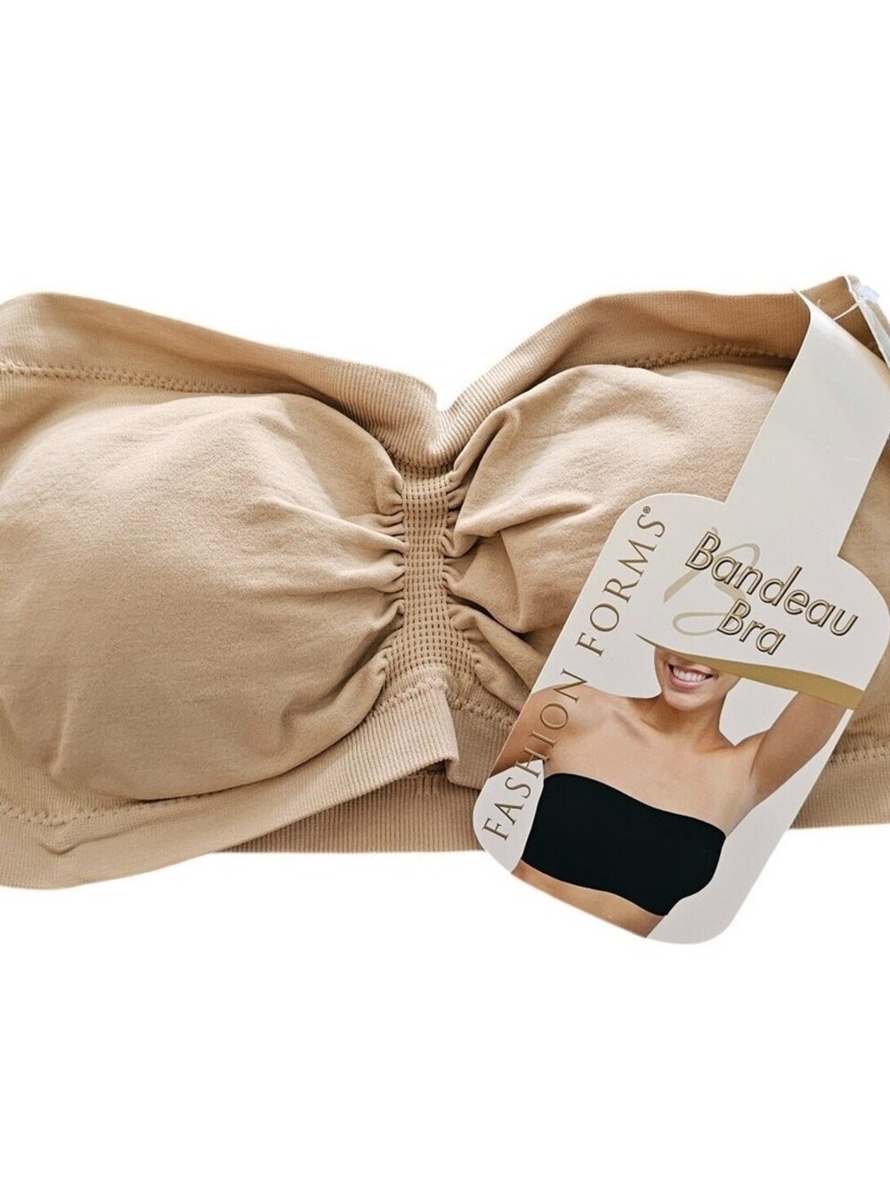 Fashion Forms Women's Bandeau Bra - Beige - Size L - NEW